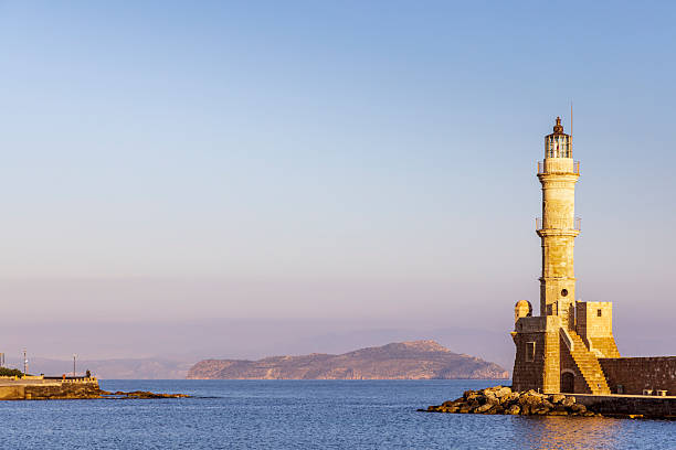 istock Chania lighthouse at sunrise, Crete 2239596388