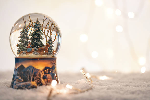 istock Christmas Decoration with Snow Globe and Holiday Lights 2239602065