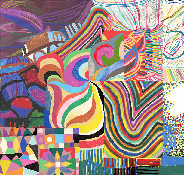 Abstract shapes and patterns. Collage vector art illustration