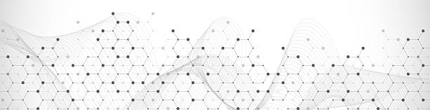 istock Molecular abstract structure and genetic engineering DNA. Healthcare and medicine background concept. Scientific research background. Wave flow. Innovation pattern. Vector illustration. 2239608399