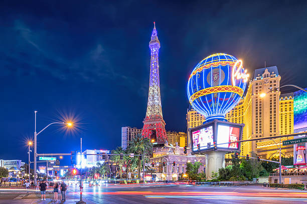 Helicopter tour over The Strip - Las Vegas Nevada USA.