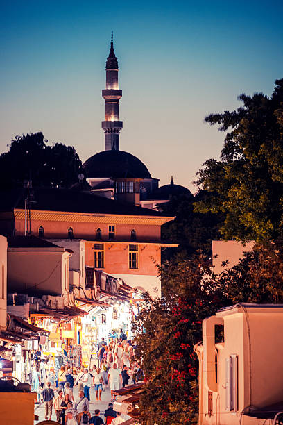 istock Rhodes old town by night 2239621900