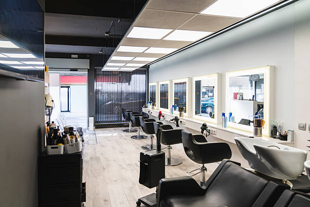 istock Modern empty hairdressing salon ready for clients 2239627650