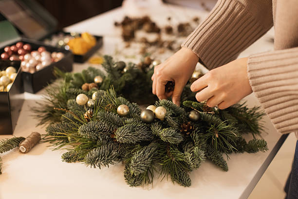 istock Advent Wreath. Christmas decor. Craft 2239637200