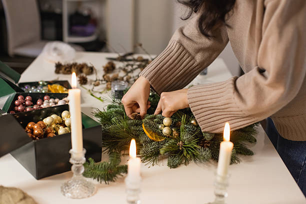 istock Advent Wreath. Christmas decor. Craft 2239637238