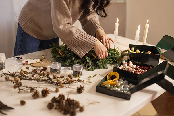 istock Advent Wreath. Christmas decor. Craft 2239637268