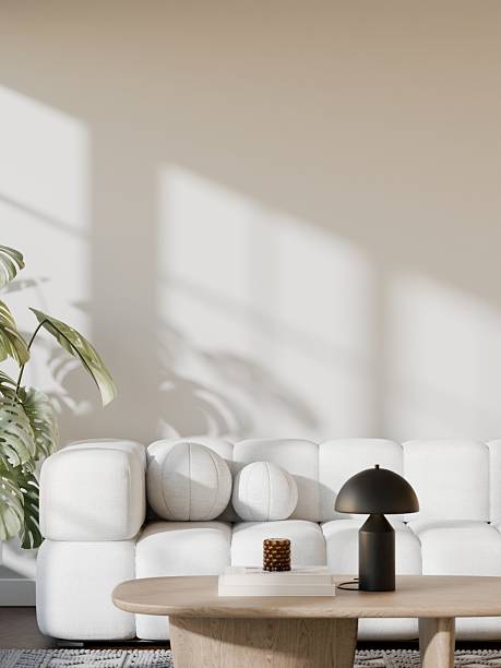 istock Minimalist Modern Living Room Interior with Poster Frame Mockup - 3d Render 2239650533