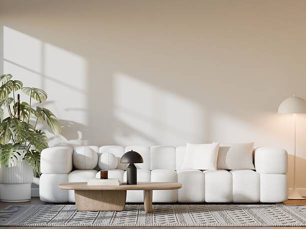 istock Minimalist Modern Living Room Interior with Poster Frame Mockup - 3d Render 2239650535