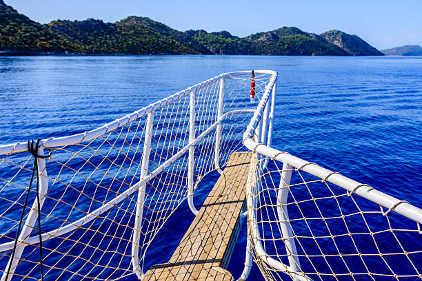 View on a Mediterranean sea from yacht bow