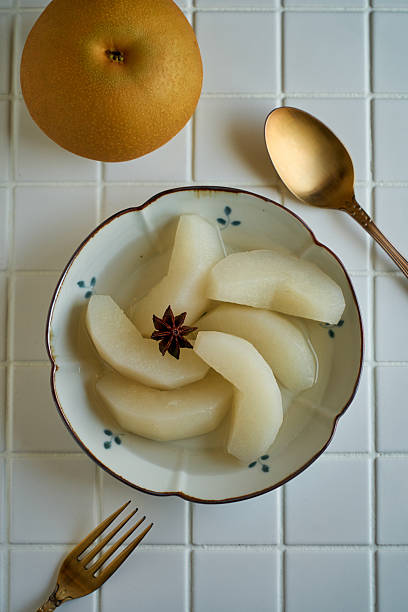 Japanese Asian Pear Compote with Star Anise Syrup