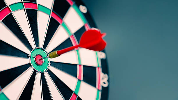 istock Target success concept. Bullseye objective dart board. Targeting audience market strategy. Focus aim goal. Vision mission. 2239666505