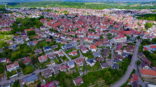istock Aerial view around the village Iptingen 2239670135