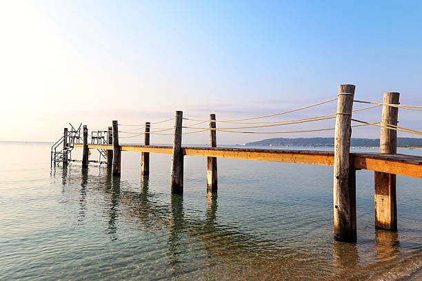 Wooden pier on Pampelonne beach
