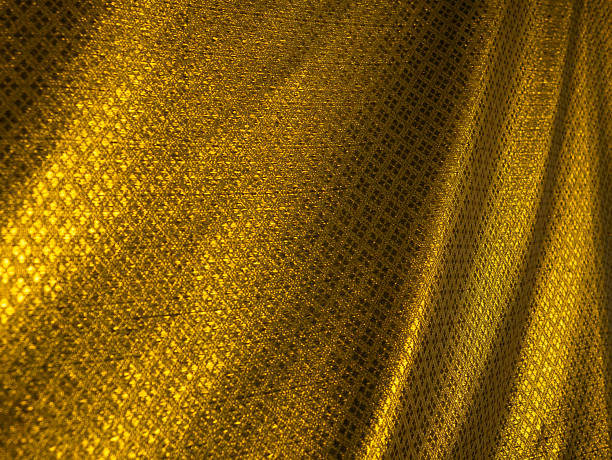 istock Abstract Golden Mesh Fabric Texture with Flowing Folds - Luxurious Shimmering Material Background 2239685927