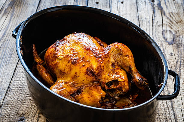 istock Roast chicken in cooking pan 2239688731