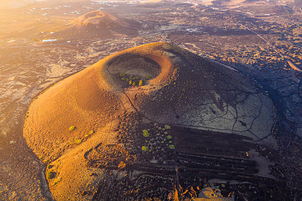 Caldera Colorada Volcano, Lanzarote, Canary Islands, Spain