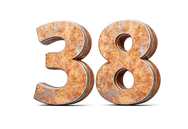 istock Number Thirty Eight 38 Digit Made Of Old Rusty Iron Metal Texture White Background 3d Illustration 2239692797