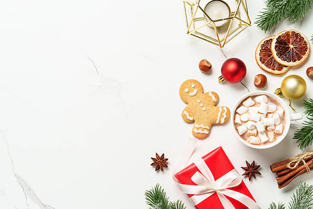 istock Christmas spices with Gingerbread cookies and hot chocolate. 2239700512