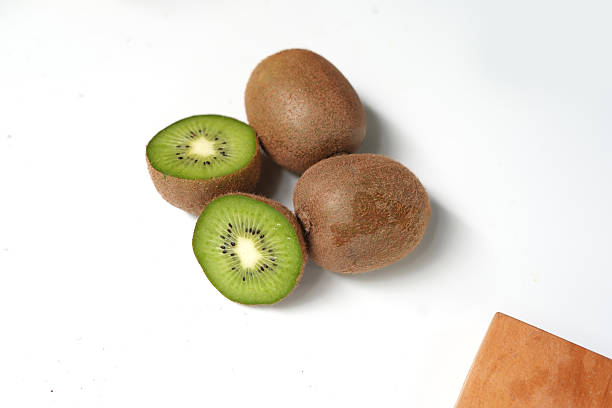 istock Green Kiwi fruits on white background. image 2239708753