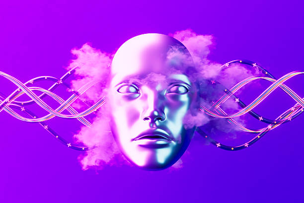 A digitally generated image of a cyborg head integrating with glowing fiber optic network connections. This illustrates Machine Learning and AI, symbolizing the fusion of human and artificial intelligence, neuro-technology, and advanced data processing. Perfect for futuristic, technology, and science themes.