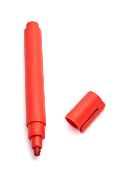istock Red marker with cap off on a white background. 2239712659