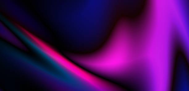 istock Dark blue digital abstract background with ultraviolet neon glow, blurry light lines, waves 2239713992