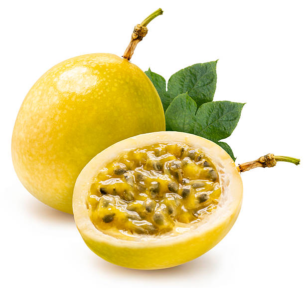 istock Yellow Passion fruit isolated on white background, Fresh Passion fruit or Maracuja on White Background With clipping path. 2239714725