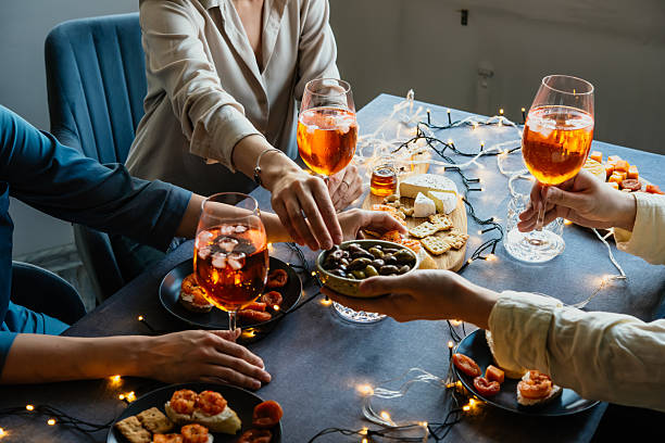 istock Glasses with Spritz seen during a friendly party of a celebration. 2239720016