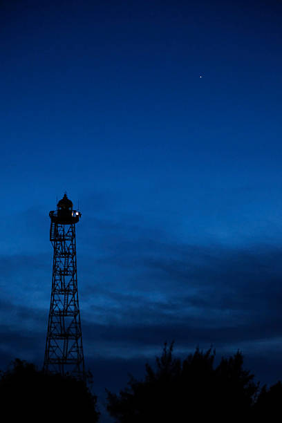 istock Lighthouse with blue hour background on North Rupat, Riau 2239722811