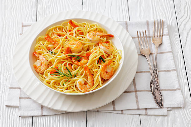 istock yummy spaghetti with shrimps in a white bowl 2239731904