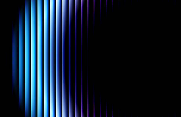 istock Vibrant ribbed background with futuristic vintage aesthetic and nostalgic retro chrome. Chromatic dramatic gradient in retro-futuristic style with cool tones for trendy visual art projects 2239734320