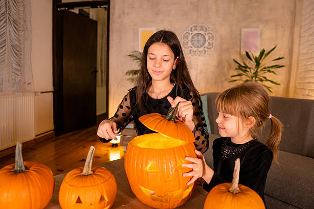 istock Two girls preparing Halloween 2239741117