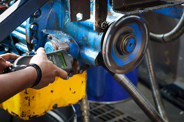 istock Close up technician hand holding a digital tachometer 2239746817