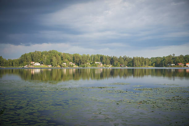 landscape with lake and clouds, beautiful photo digital picture