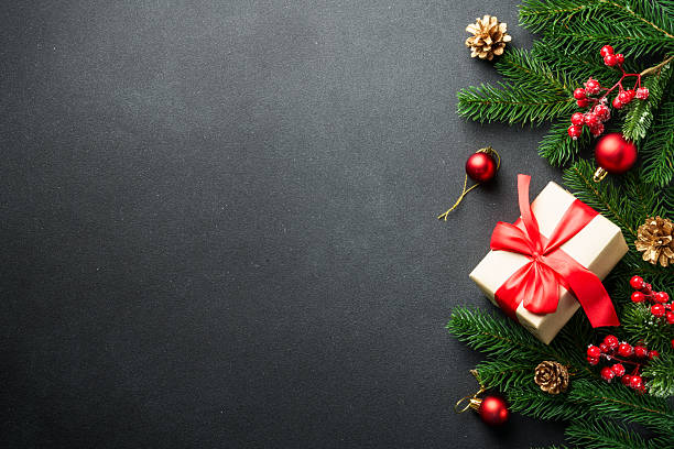 istock Christmas flat lay background with holiday decorations. 2239746950