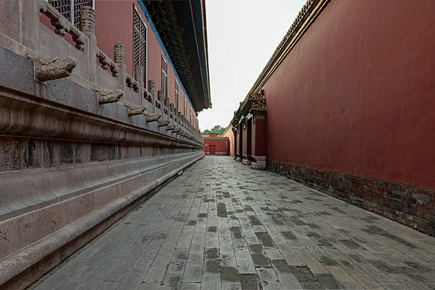 Red walls passage in Forbidden city, Beijing