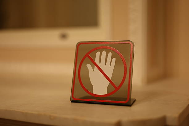 Stop vandalism conceptual illustration. Open hand with the text stop vandalism. Global social problem