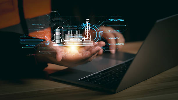 istock Engineer using laptop with holographic smart factory system showing industrial technology, automation, and innovation in manufacturing process for digital industry and future engineering concept. 2239774821