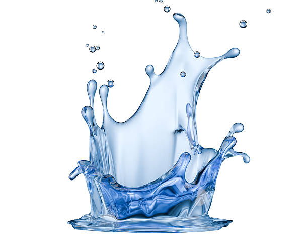 blue water splash isolated on a white background. 3d render.