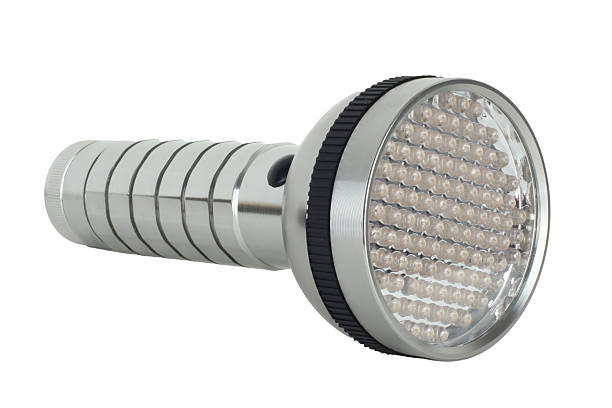 istock Portable LED flashlight providing bright illumination on white background 2239788238