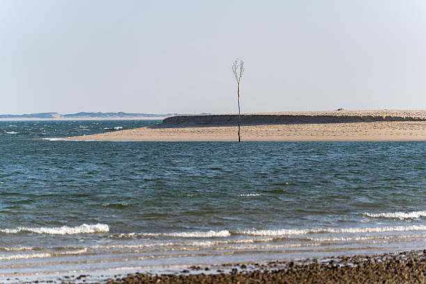 Sandbank with marker.