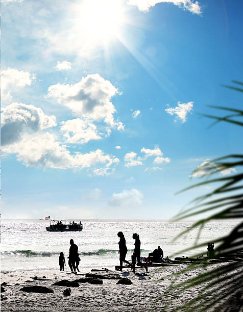 Tropical sandy island beach and people in Sarasota, Florida