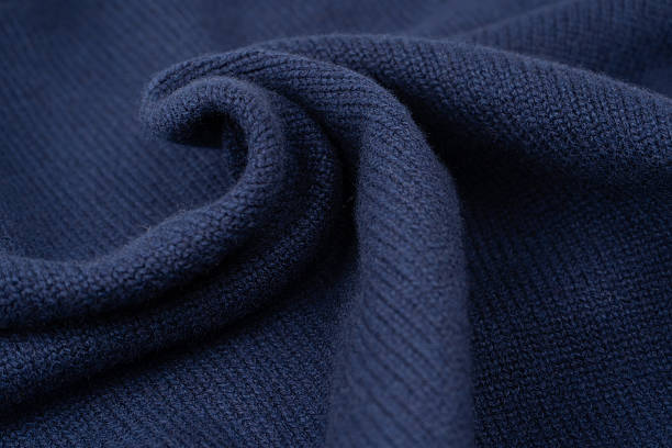 istock Navy blue merino wool sweater texture as background. Top view. 2239789873
