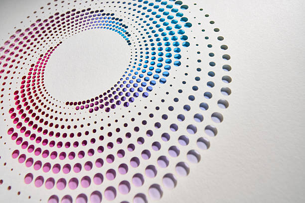 istock Color Gradient Paper Spiral with Circular Cutouts on White Background 2239800681