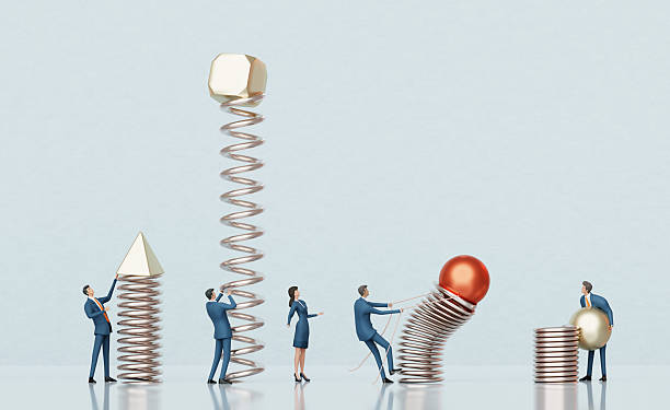 istock Businessman Jumping on Spring Toward Success – 3D Rendering of Acceleration and Growth 2239802347