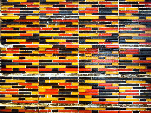 Close up ceramic building wall