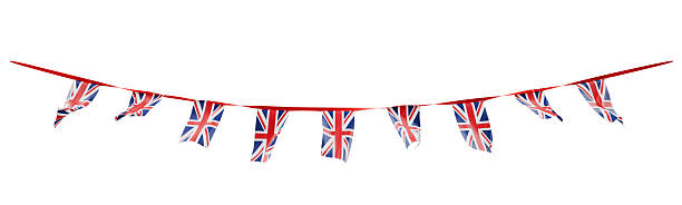 united kingdom bunting banners on white background