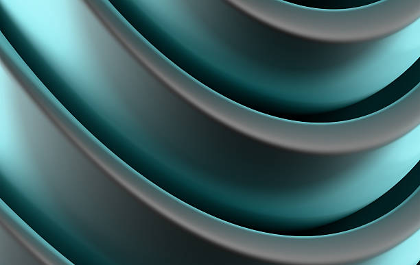 istock Modern 3D Wave Pattern in Aqua and Silver Shades with Elegant Flowing Design 2239811033
