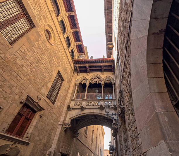 istock Gothic Stone Bridge Connecting Historic Buildings in Old Town 2239814686