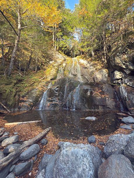 Colorful leaves at Glens Falls in Granville Vermont